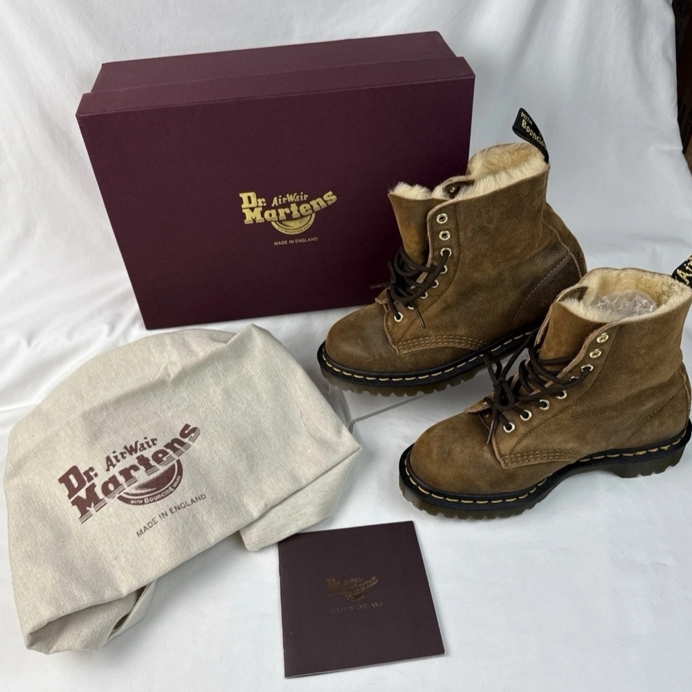 Dr. Martens Brown Leather Fur Lining  Women's Hiking Boots Size 7